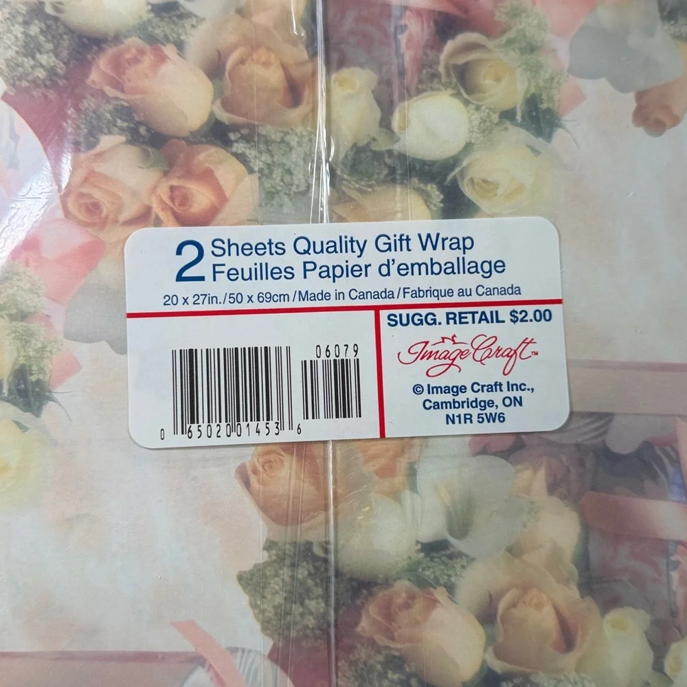 5/$25 VINTAGE Wedding Wrapping Paper Roses